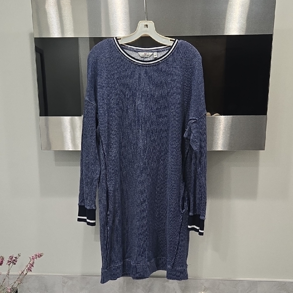 Vineyard Vines Navy Knit Sweater Nightgown 100% cotton